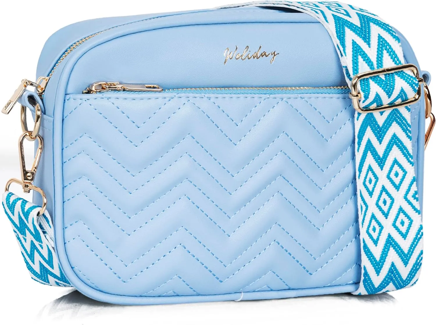 Quilted Crossbody Bags for Women Vegan Leather Shoulder Handbags Purses for Women with Adjustable Wide Strap