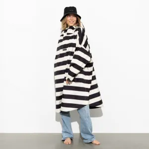 Raincoat bold stripes - black/sand