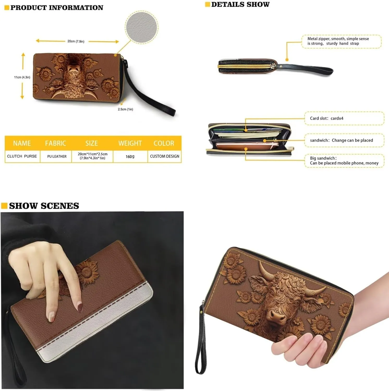 Rnyleeg Personalized Leather Crossbody Bag for Women Custom Name Shoulder Bag with Matching Customized Wallet 2 Pcs
