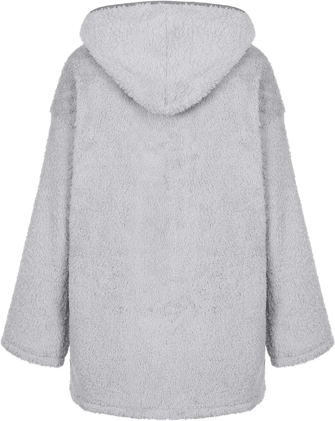 Sherpa Jacket Women Fuzzy Fleece Oversized Open Front Hooded Cardigan Soft Cozy Fluffy Sweater Jacket with Pockets