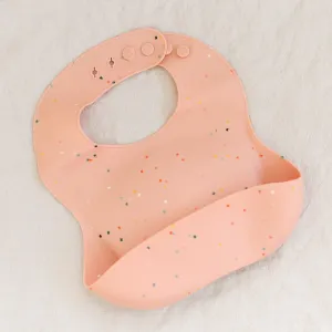 Silicone Baby Bib - Powder Pink Confetti