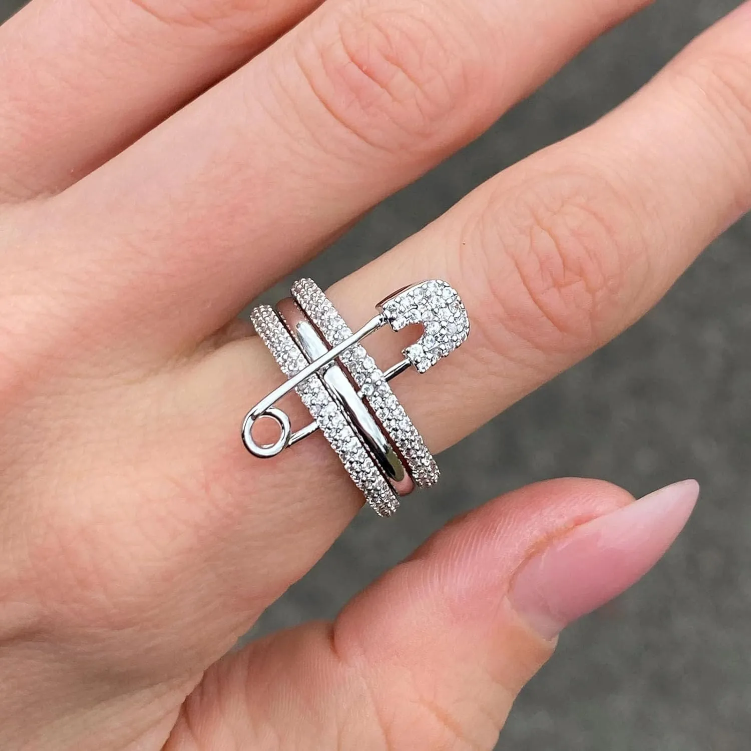 Silver & Gold Stackable Rings for Women Non Tarnish Ring Set Dainty 14k Gold Plated Cz Cubic Zirconia Wedding Rings Thumb Ring Set Stacking Pack Statement Chunky Band Rings Unique Jewelry Gift