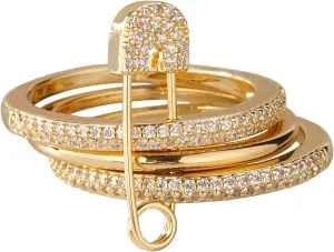 Silver & Gold Stackable Rings for Women Non Tarnish Ring Set Dainty 14k Gold Plated Cz Cubic Zirconia Wedding Rings Thumb Ring Set Stacking Pack Statement Chunky Band Rings Unique Jewelry Gift