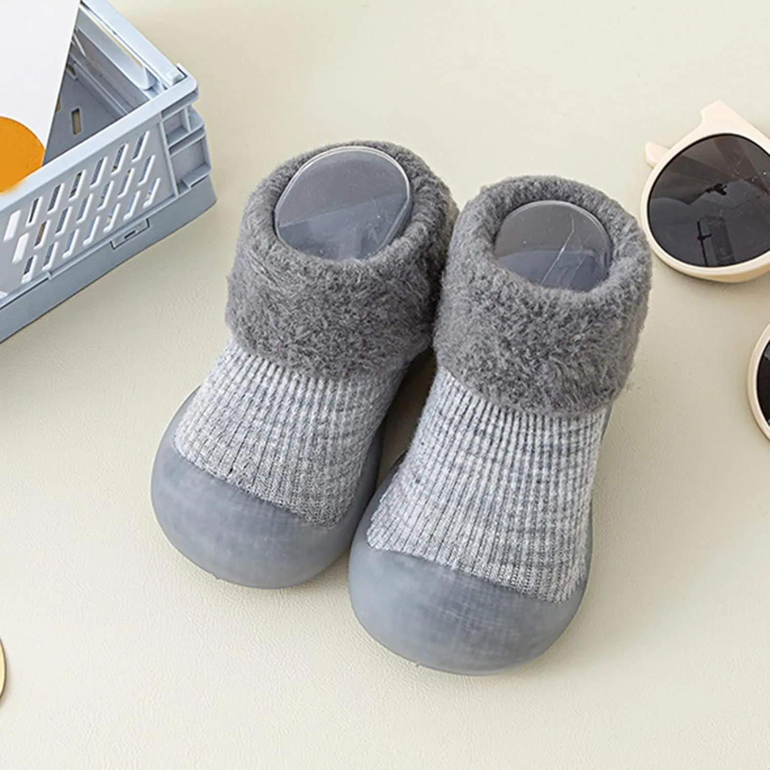 Sock Shoes Toddler,Infant Boys Girls Animal Cartoon Socks Shoes Fleece WarmThe Floor Socks Non Slip Prewalker Shoes