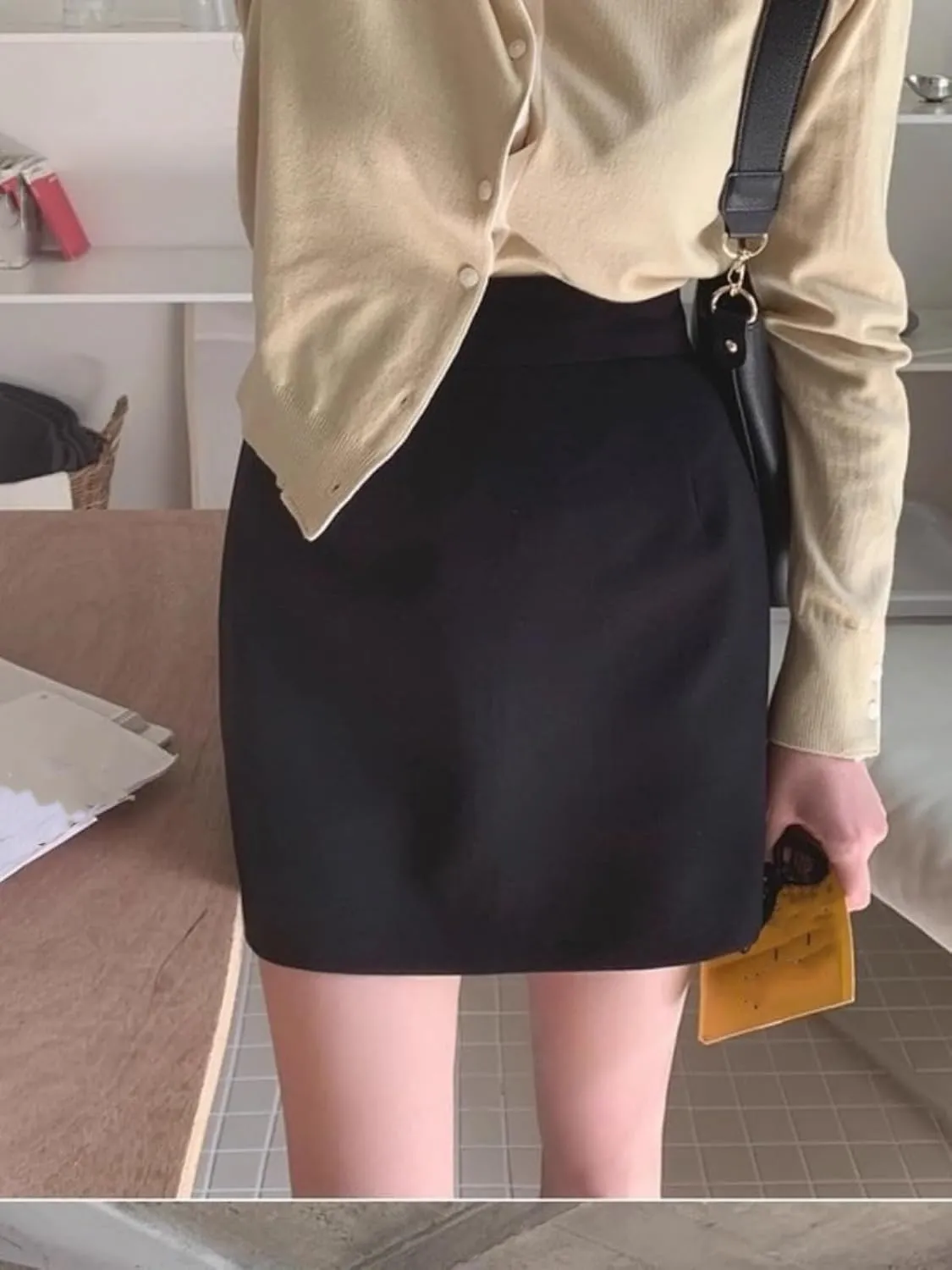 Spring and Summer Korean Version High-Waisted Skirt Professional Suit Skirt