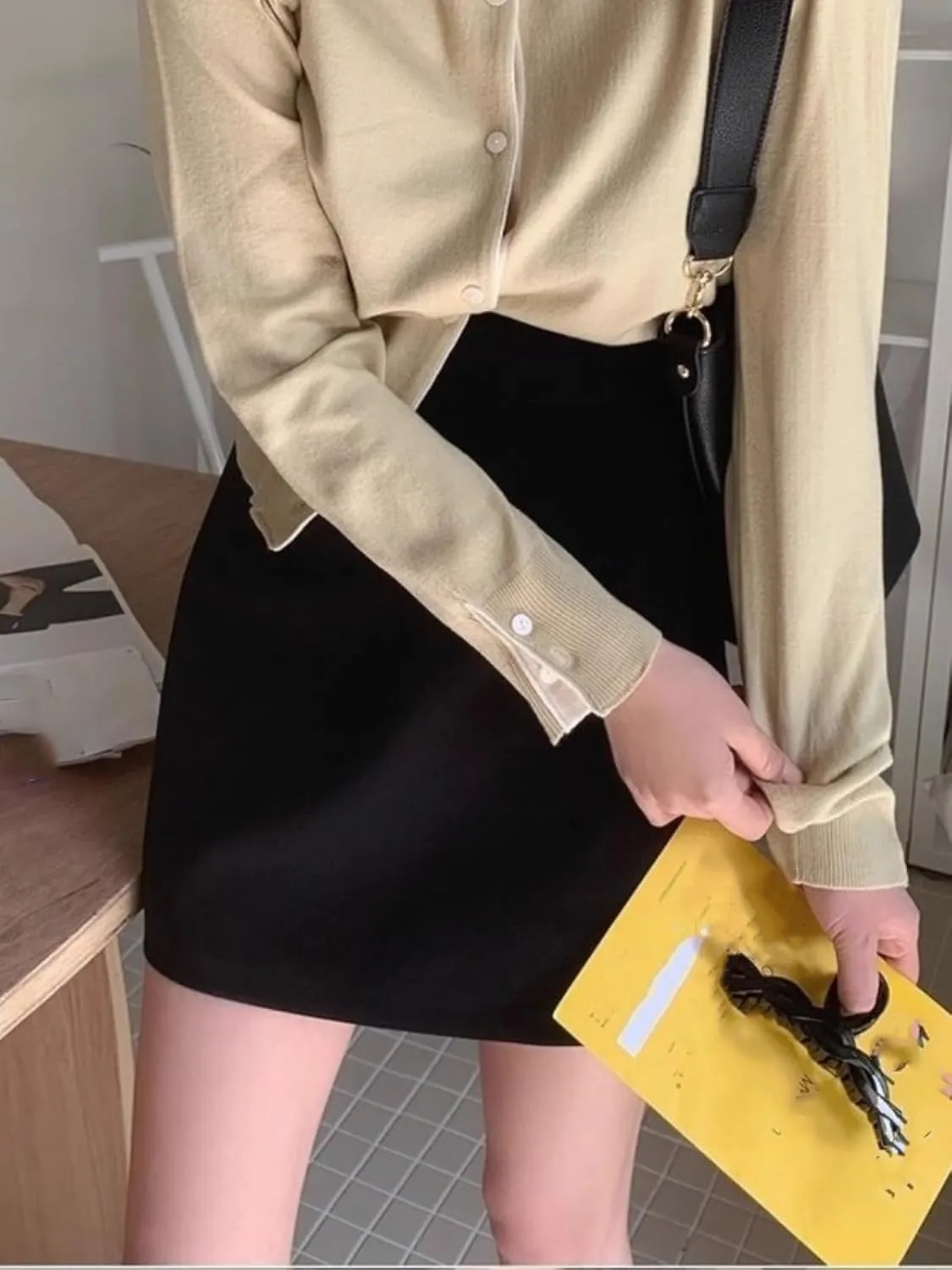 Spring and Summer Korean Version High-Waisted Skirt Professional Suit Skirt