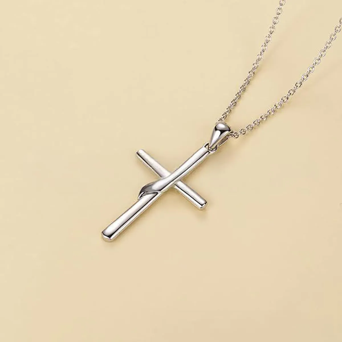 Sterling Silver 925 Cross Necklace for Men Women 5A CZ Birthstone Necklaces 14K Gold Plated or Rose Gold Necklace for Easter