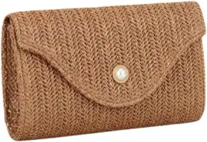 Straw Clutch Purses for Women Summer Straw Beach Bag Vintage Envelope Evening Clutch Handbags for Formal Party Wedding 2025