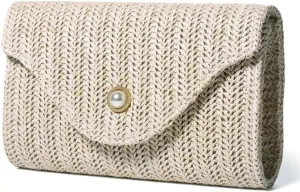 Straw Clutch Purses for Women Summer Straw Beach Bag Vintage Envelope Evening Clutch Handbags for Formal Party Wedding 2025