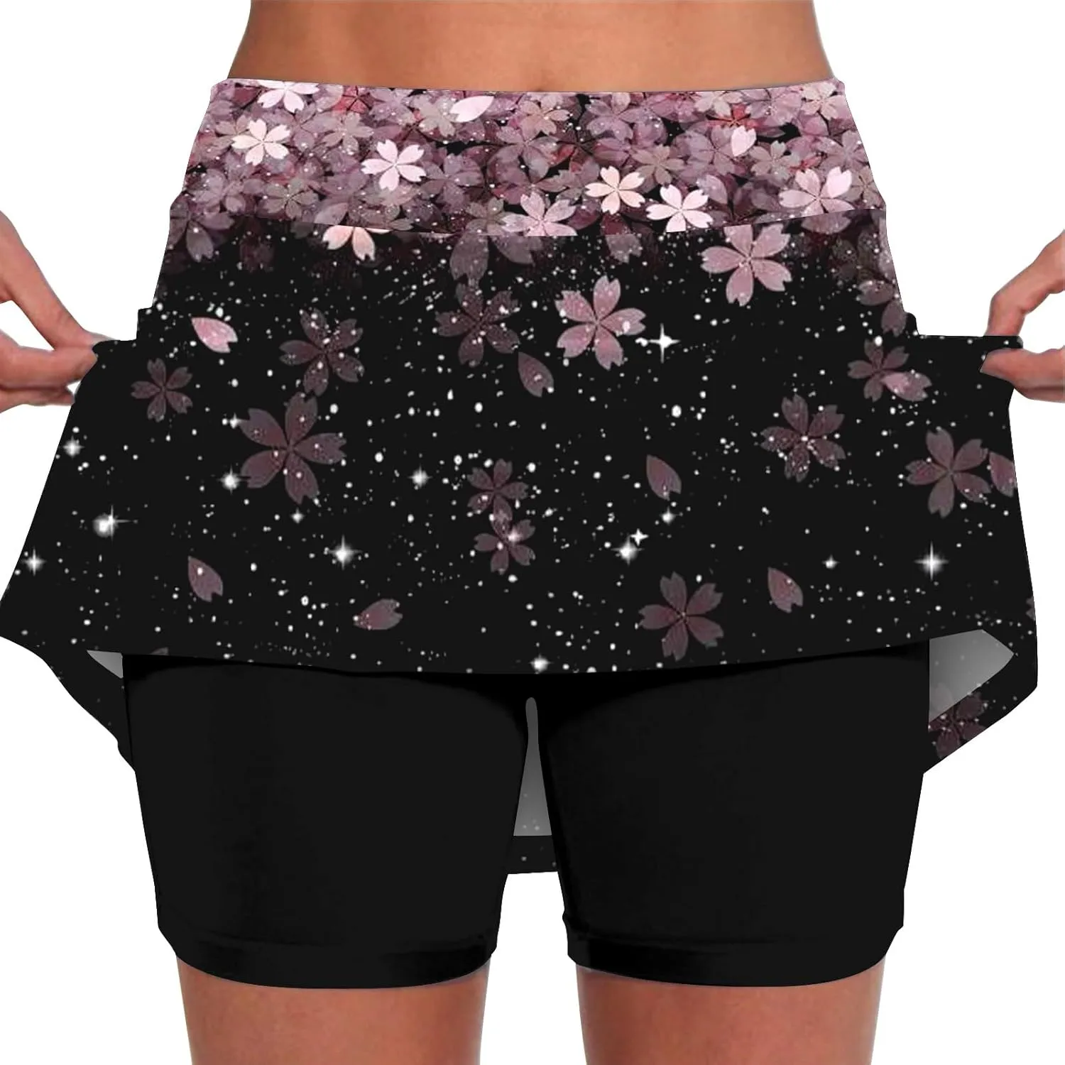 Summer Skirt Shorts for Women Plus Size Skort for Women Ladies Culottes Athletic Skirts with Pockets Tummy Control