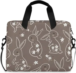 susiyo Easter Silhouettes Of Bunny Gray Laptop Bag 15.6 Inch Laptop Bag with Shoulder Strap Briefcase for Work College Back to School