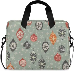 susiyo Vintage Christmas Ornaments Snowflakes Laptop Bag 15.6 Inch Laptop Bag with Shoulder Strap Briefcase for Work College Back to School