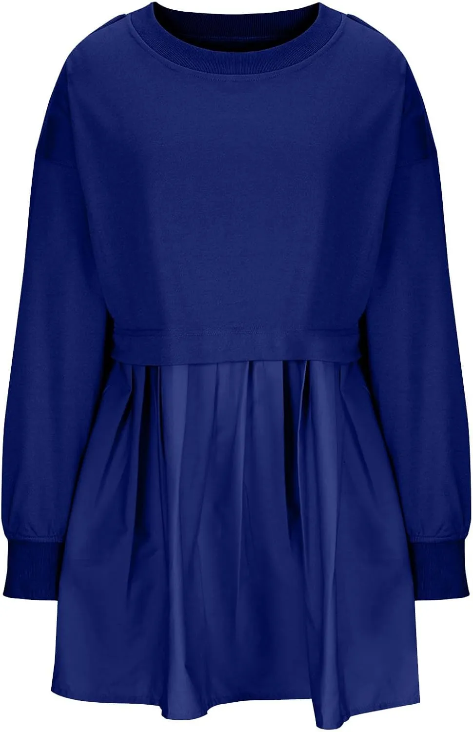 Sweatshirts Dress for Women Fall Long Sleeve Dresses Trendy Pleated Party Dress Casual Mini Dresses 2024