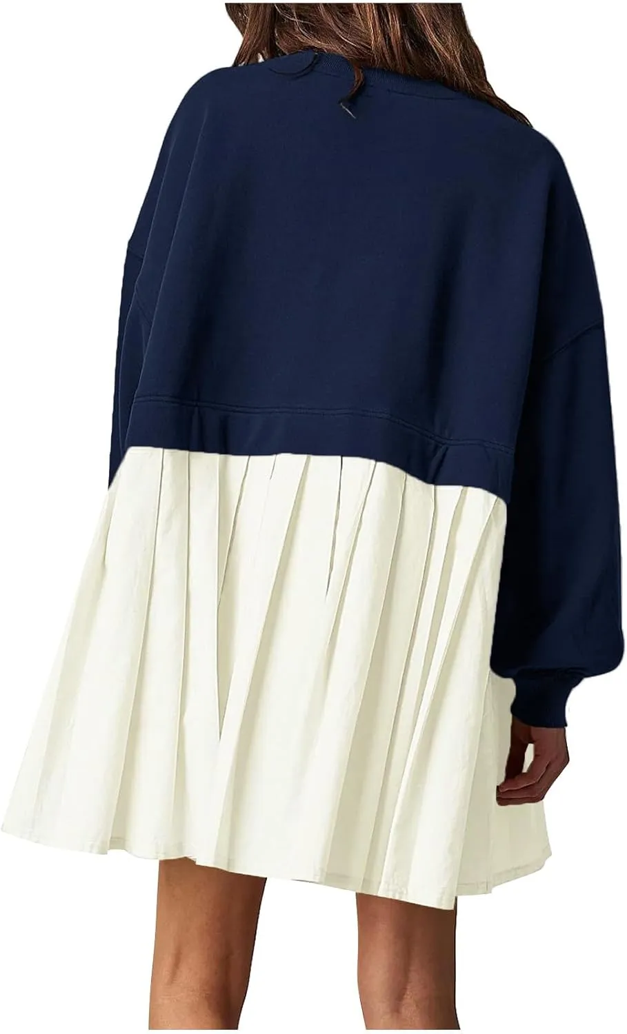 Sweatshirts Dress for Women Fall Long Sleeve Dresses Trendy Pleated Party Dress Casual Mini Dresses 2024