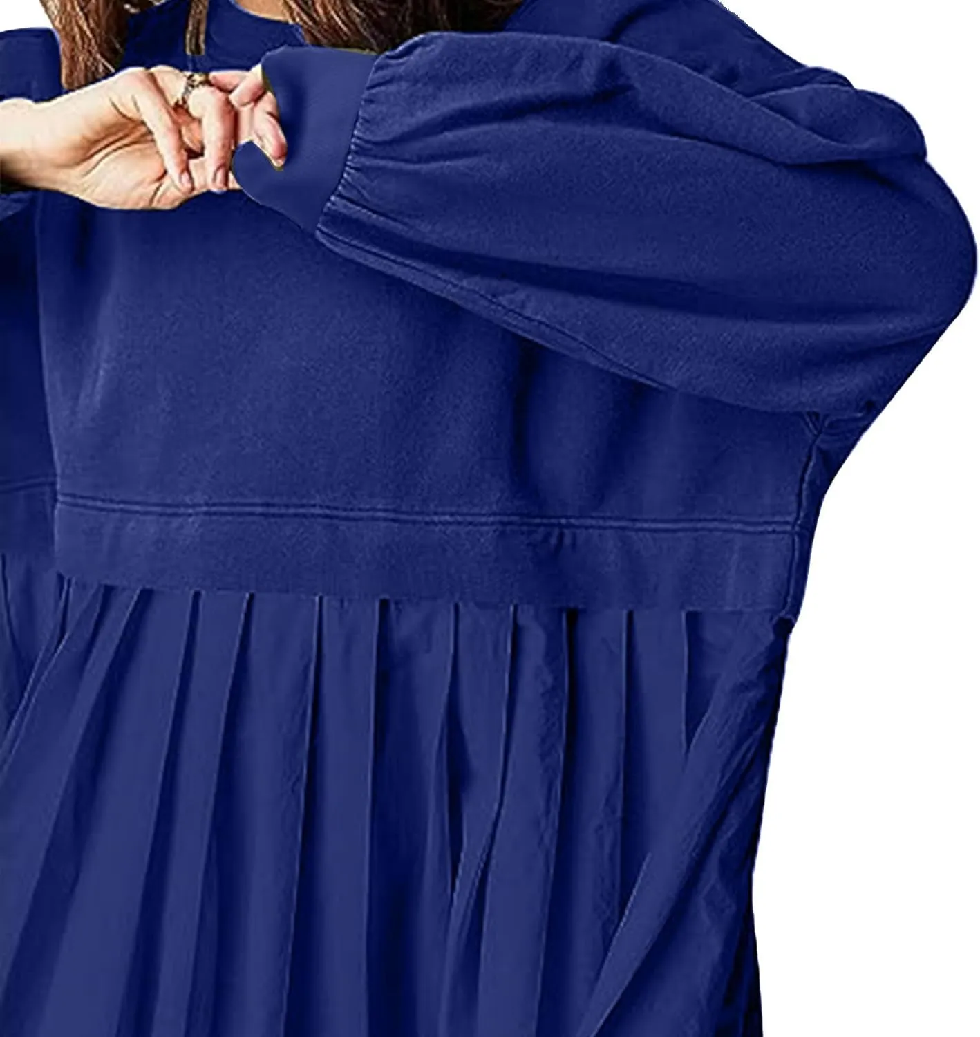 Sweatshirts Dress for Women Fall Long Sleeve Dresses Trendy Pleated Party Dress Casual Mini Dresses 2024