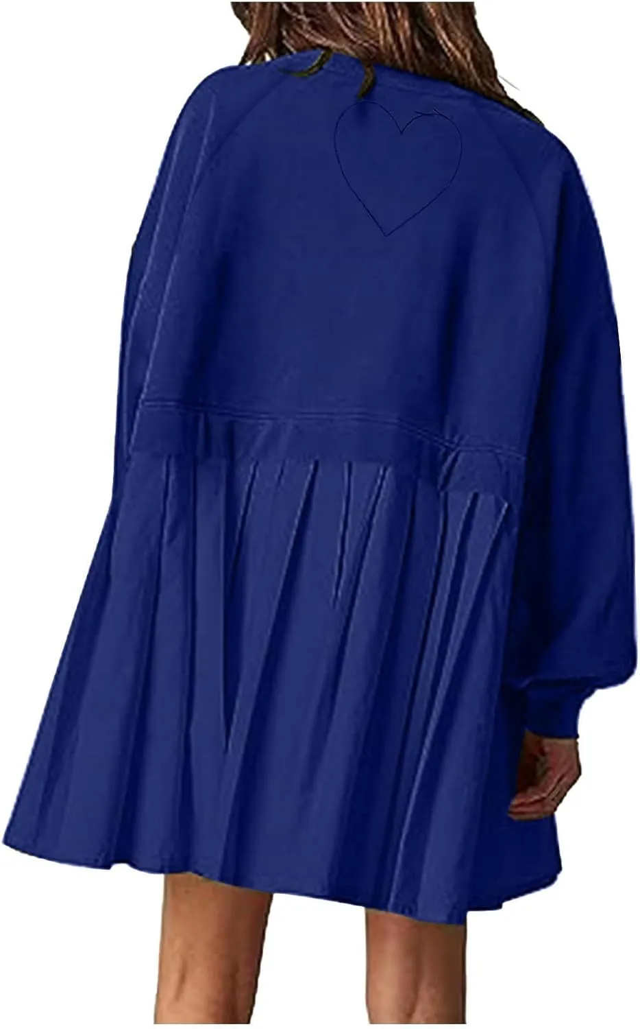 Sweatshirts Dress for Women Fall Long Sleeve Dresses Trendy Pleated Party Dress Casual Mini Dresses 2024