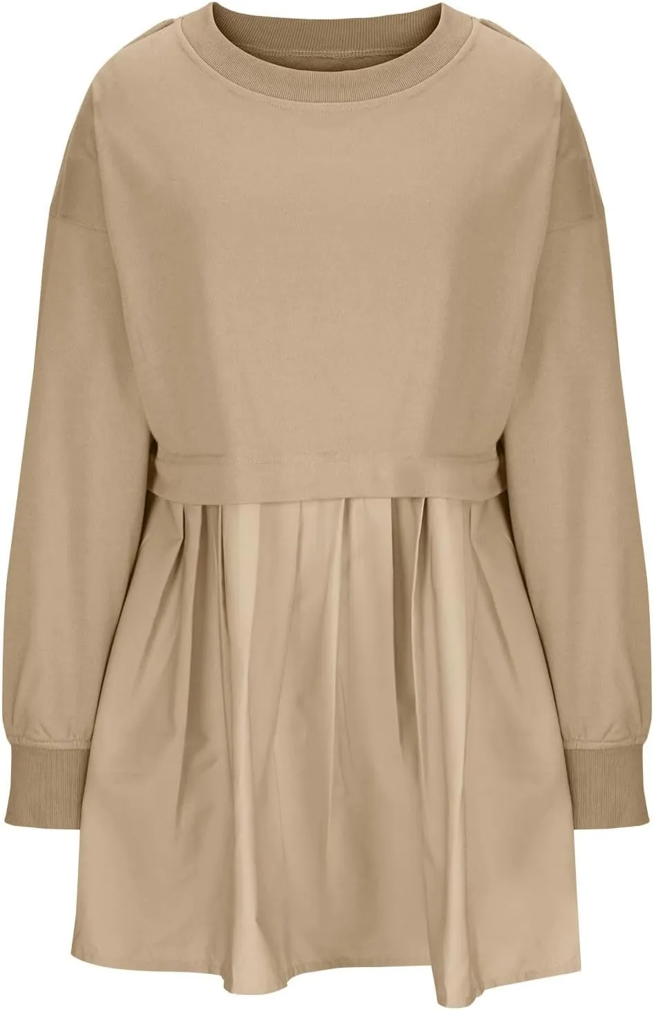 Sweatshirts Dress for Women Fall Long Sleeve Dresses Trendy Pleated Party Dress Casual Mini Dresses 2024