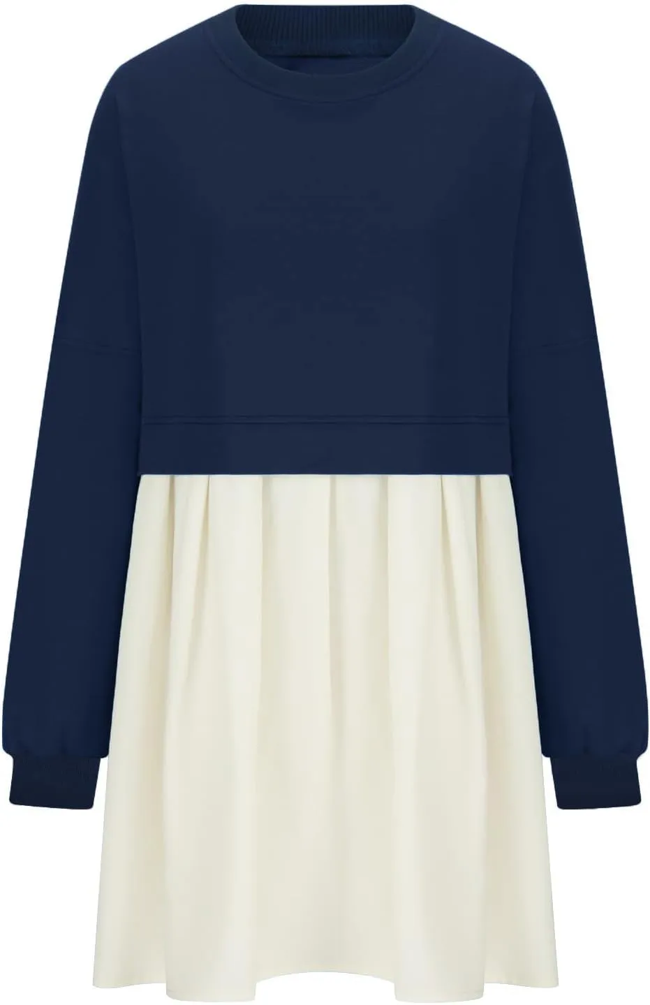 Sweatshirts Dress for Women Fall Long Sleeve Dresses Trendy Pleated Party Dress Casual Mini Dresses 2024
