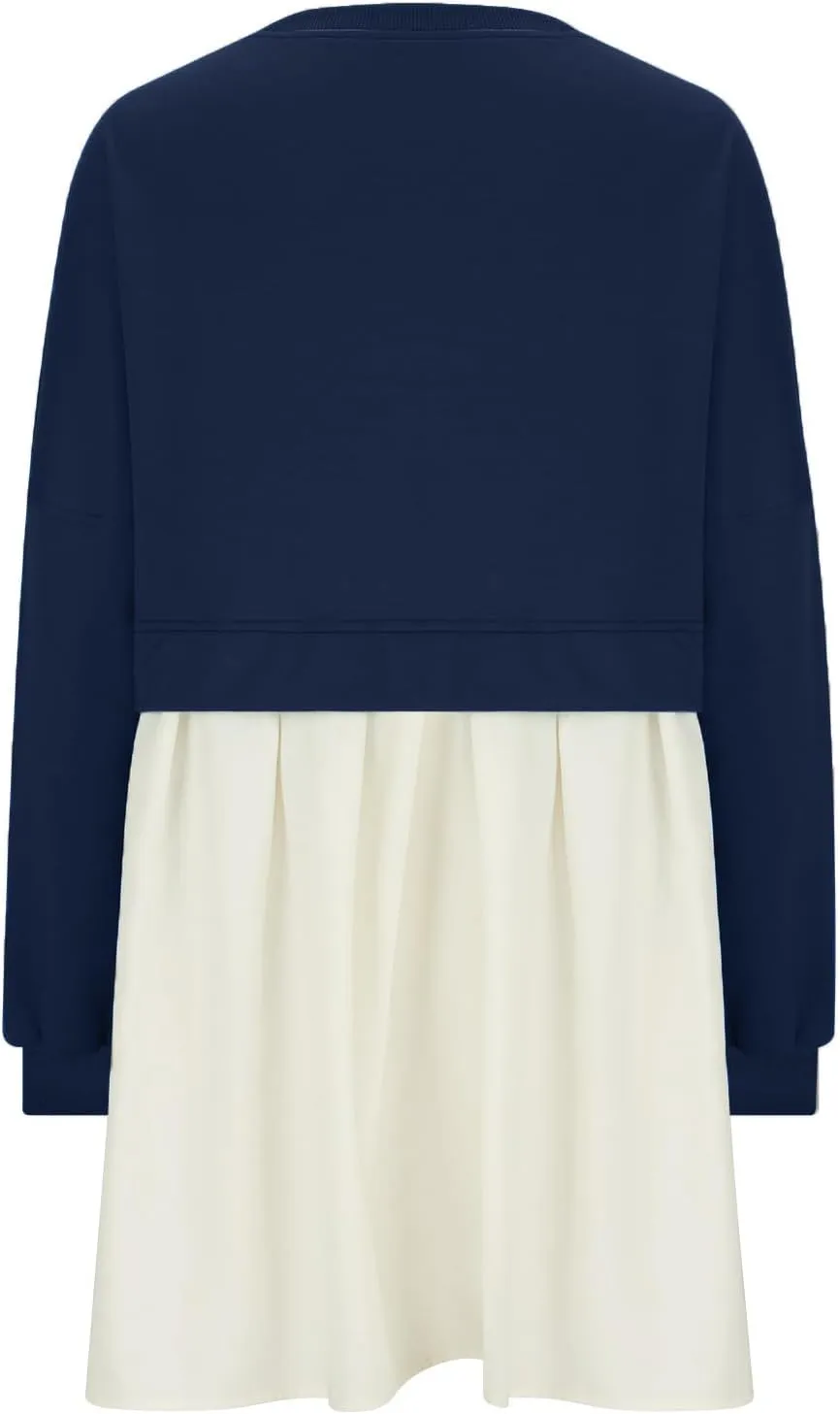 Sweatshirts Dress for Women Fall Long Sleeve Dresses Trendy Pleated Party Dress Casual Mini Dresses 2024