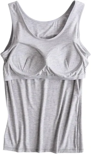 Tank Top for Women with Built in Bra Spaghetti Strap Workout Yoga Camisole Tops Basic Padded Tank Tops Summer Clothes