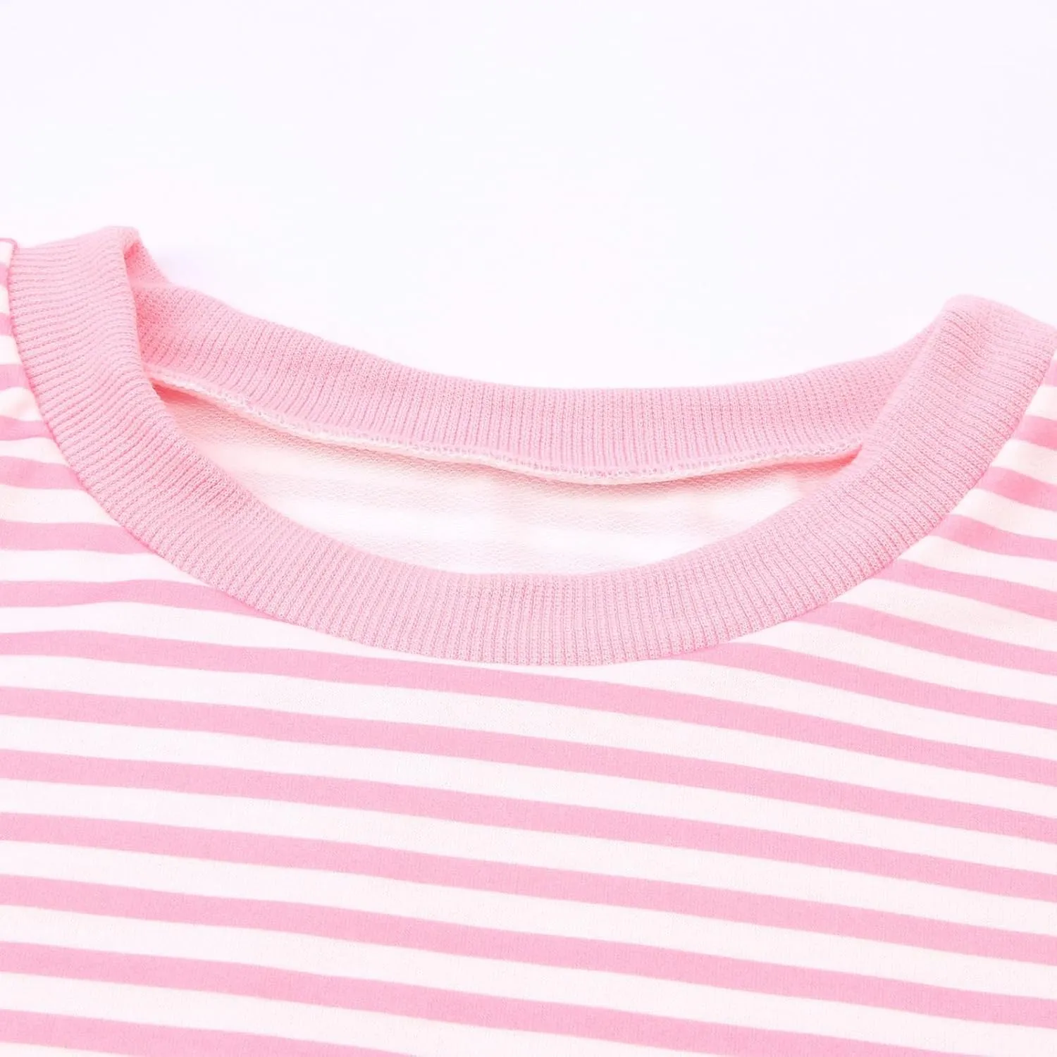 Therubyskyboutique Women Cozy Striped Oversized Sweatshirt,Long Sleeve Crewneck Hoodies PulloverY2K Shirt Top