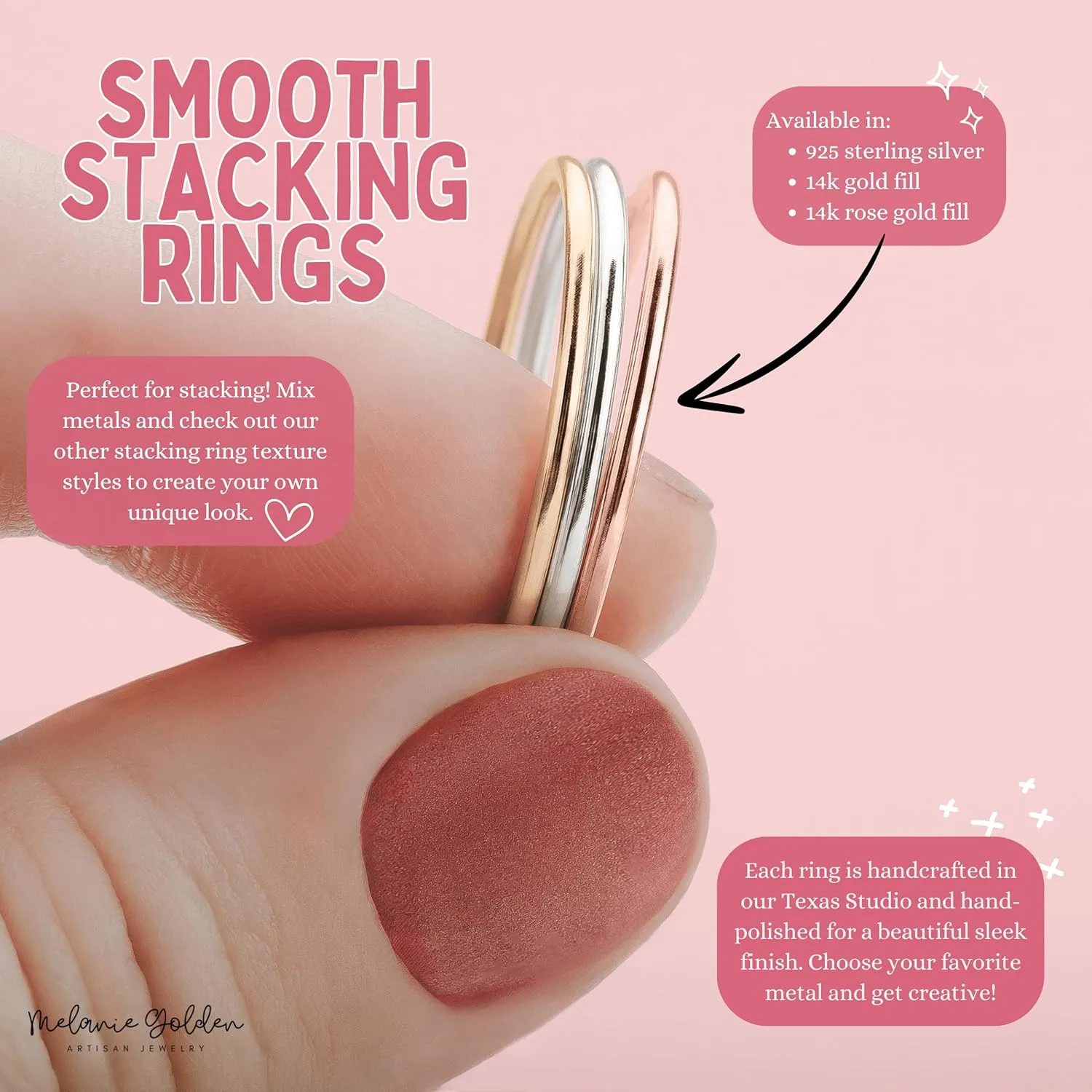Thin Smooth Stacking 1mm Skinny Ring in Silver, Gold, or Rose Gold | Comfort Fit | Sizes 4-10 (8, 14K Gold Fill)