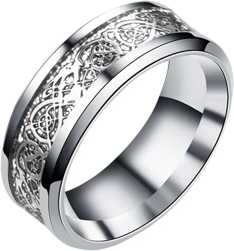 Titanium Golden Ring for Women, Gold Plated Domed Polished Finish Wedding Band Trendy Titanium Steel Knuckle Statement Ring
