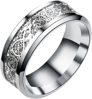 Titanium Golden Ring for Women, Gold Plated Domed Polished Finish Wedding Band Trendy Titanium Steel Knuckle Statement Ring