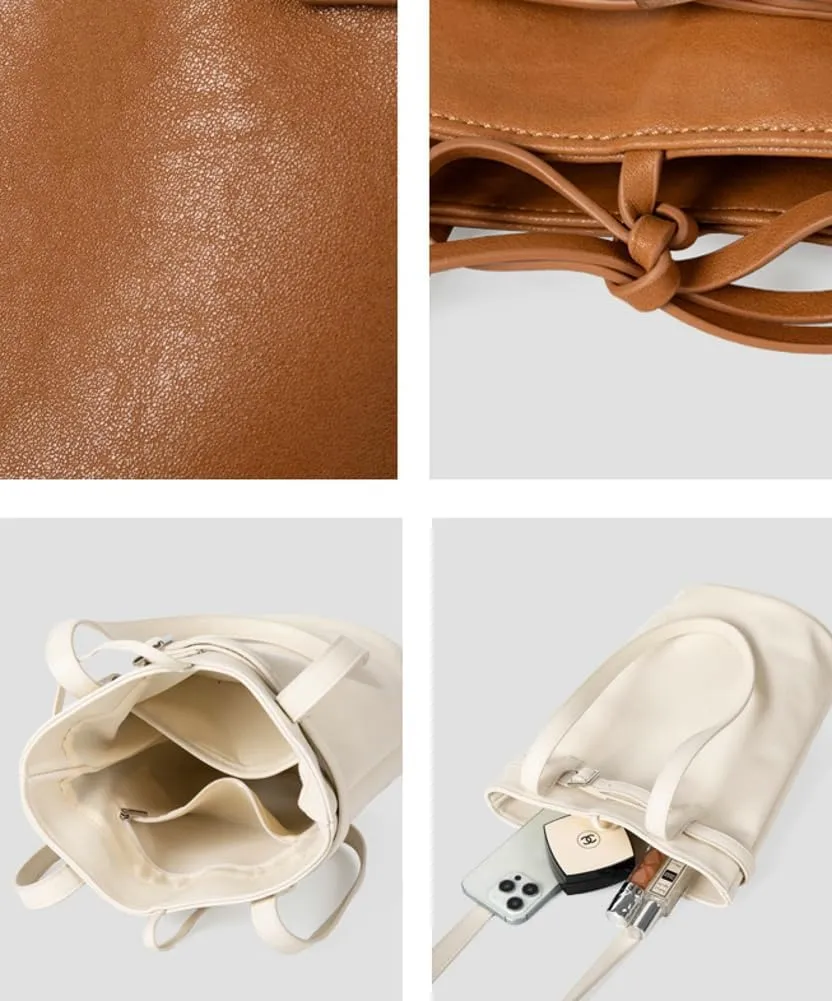 Trendy Bucket Bags for Women Retro PU Leather Y2k Buckle Belt Hobo Shoulder Purse Casual Tote Handbags 2025
