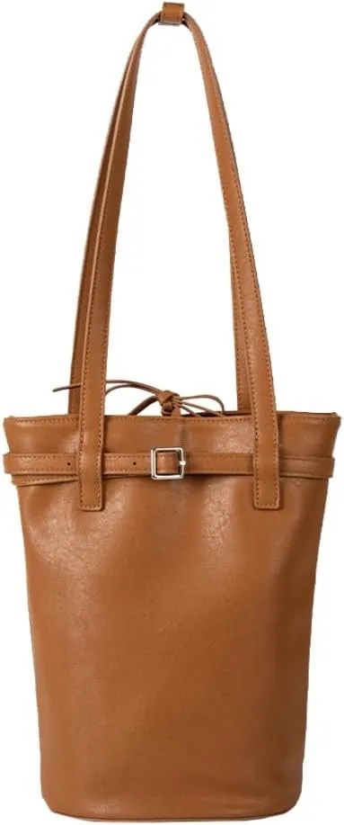 Trendy Bucket Bags for Women Retro PU Leather Y2k Buckle Belt Hobo Shoulder Purse Casual Tote Handbags 2025