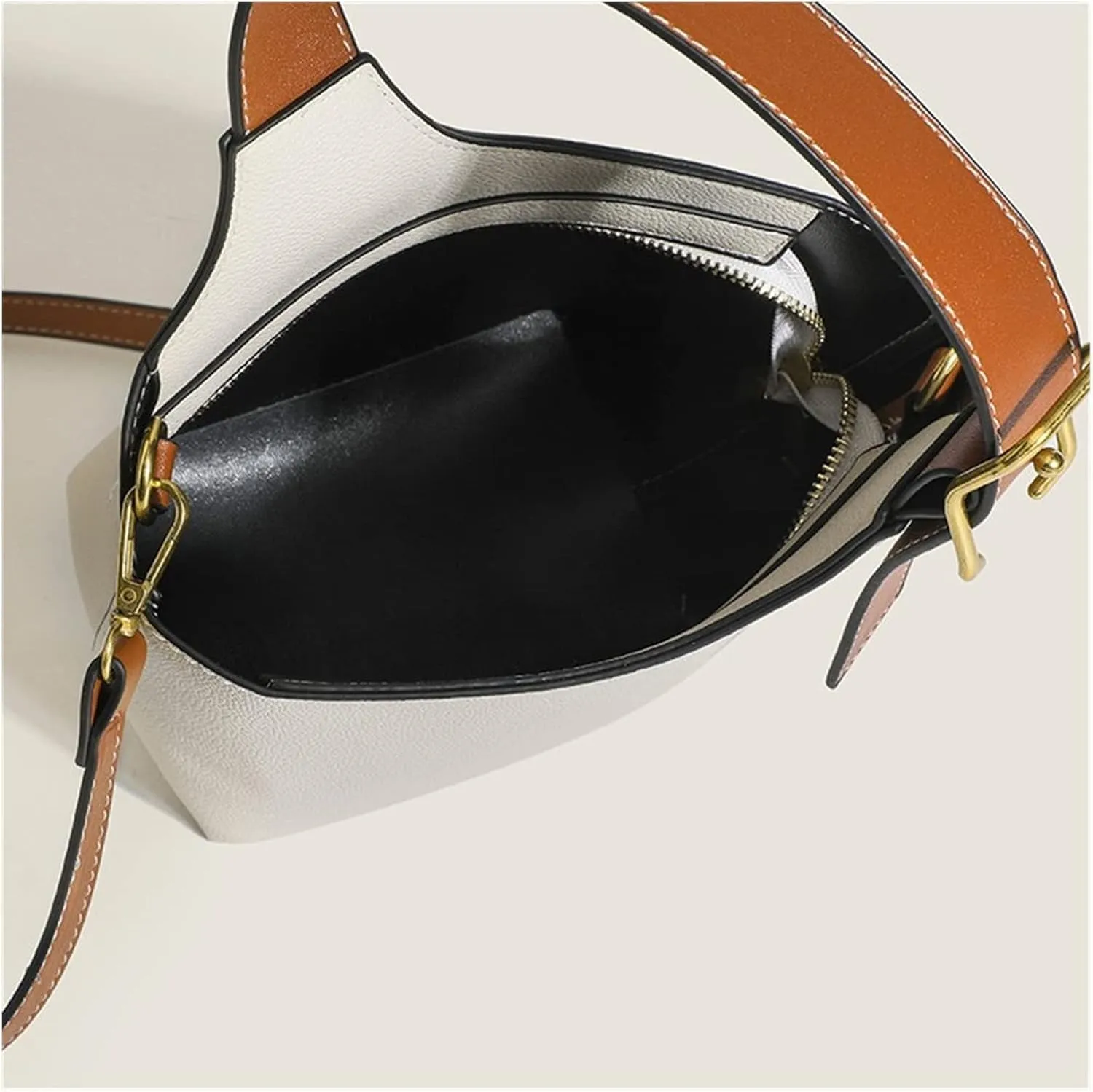 Trendy Design Ladies Handbag Womens Bags Bucket Bag Purse Shoulder Crossbody Bag For Women(White)