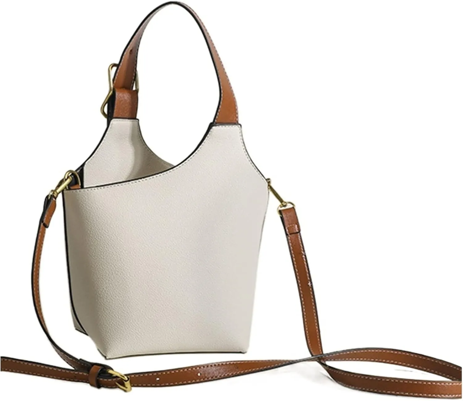 Trendy Design Ladies Handbag Womens Bags Bucket Bag Purse Shoulder Crossbody Bag For Women(White)