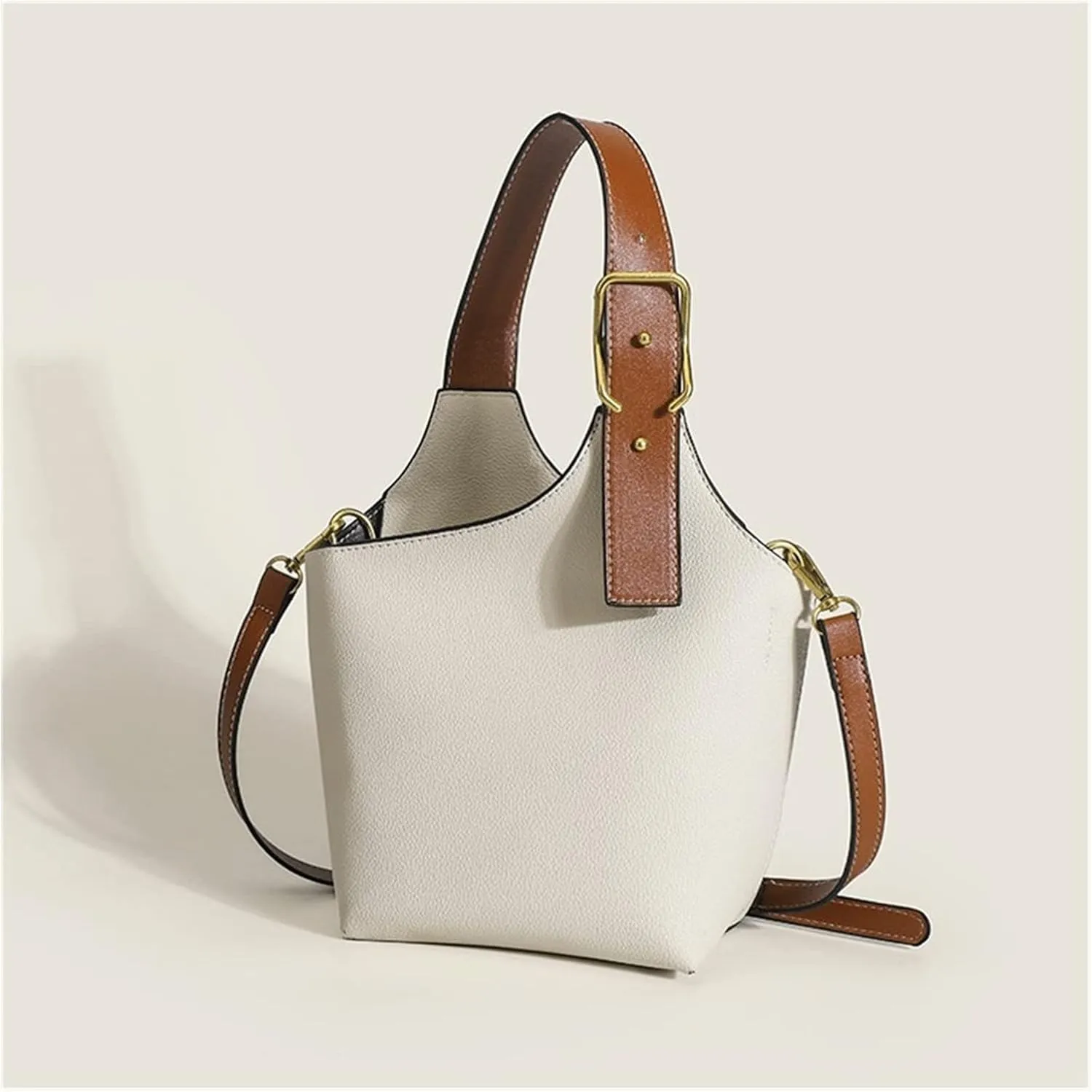Trendy Design Ladies Handbag Womens Bags Bucket Bag Purse Shoulder Crossbody Bag For Women(White)