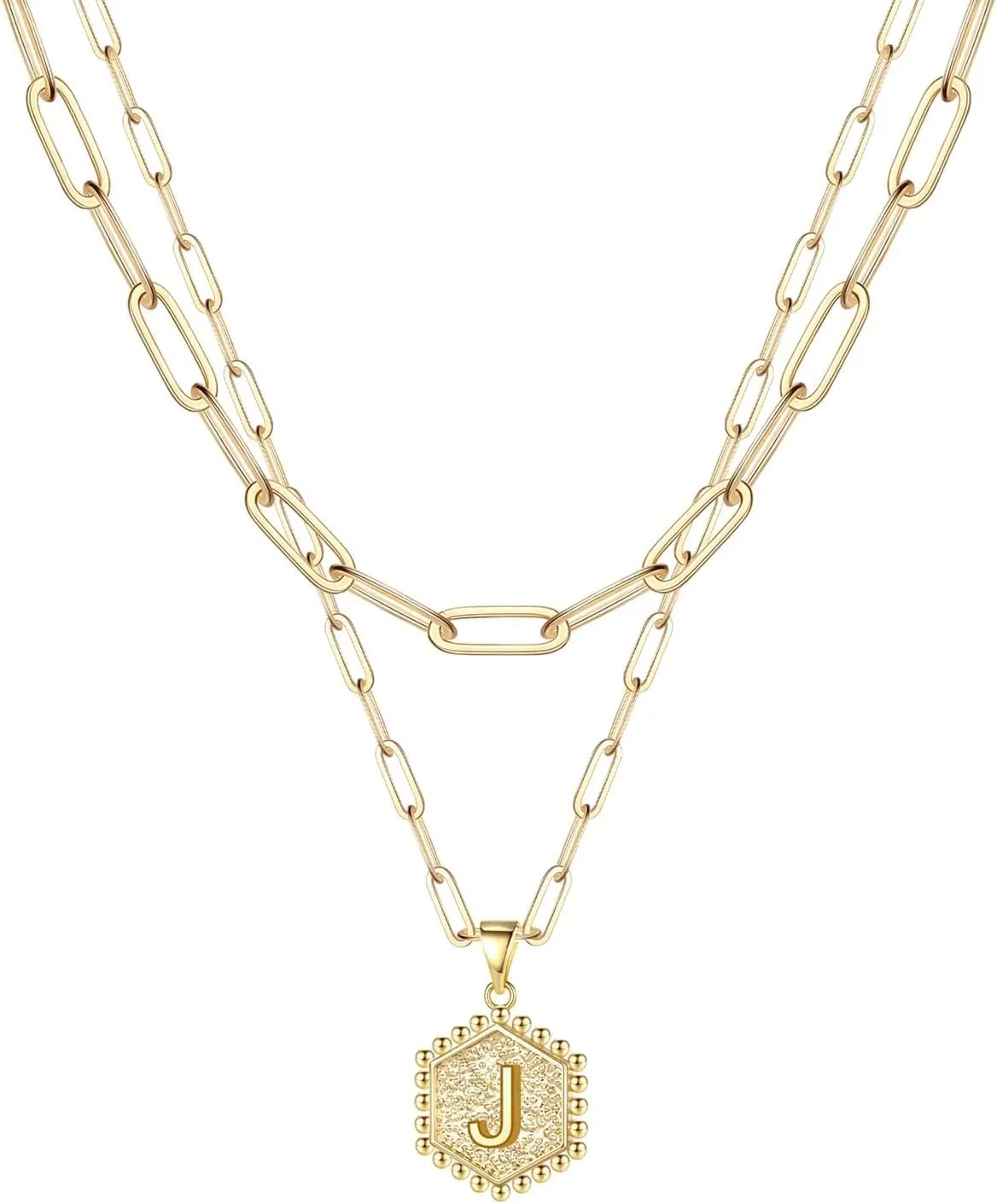 Trendy Layered Stackable Choker Necklace for Women,26 Alphabet Initial Gold Necklaces Dainty Gold Plated Pendant Necklace