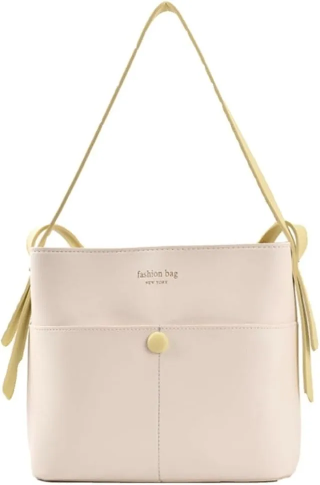 Trendy Shoulder Crossbody Bags for Women Small Bucket Satchel Vegan Leather Ladies Working Tote Purses Handbags