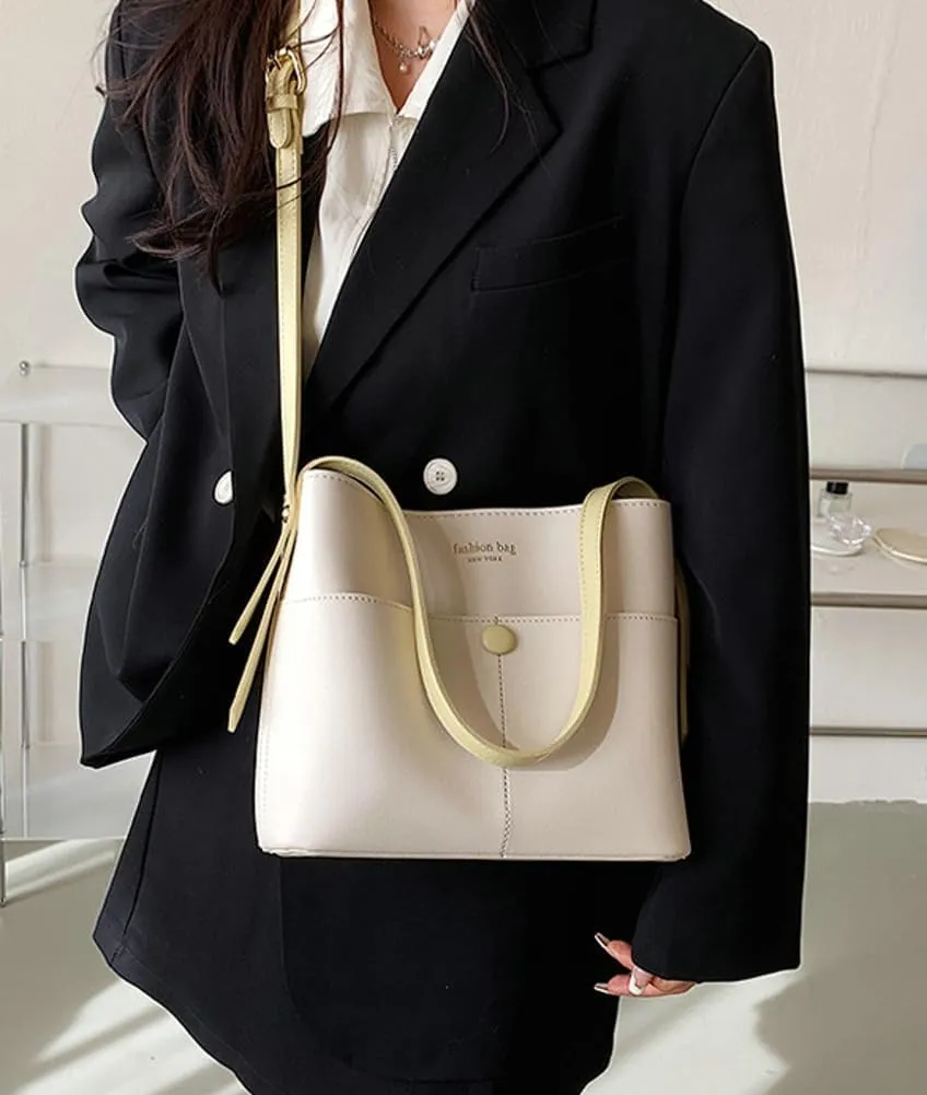 Trendy Shoulder Crossbody Bags for Women Small Bucket Satchel Vegan Leather Ladies Working Tote Purses Handbags