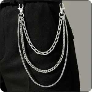 Trouser Chain Pants Cross Sword Chain Belt Chain Metal Wallet Chain Hip Hop Punk Jeans Chains Rock Layered Pocket Chain Unisex Body Jewelry for Women & Men Clothing Accessories Silver