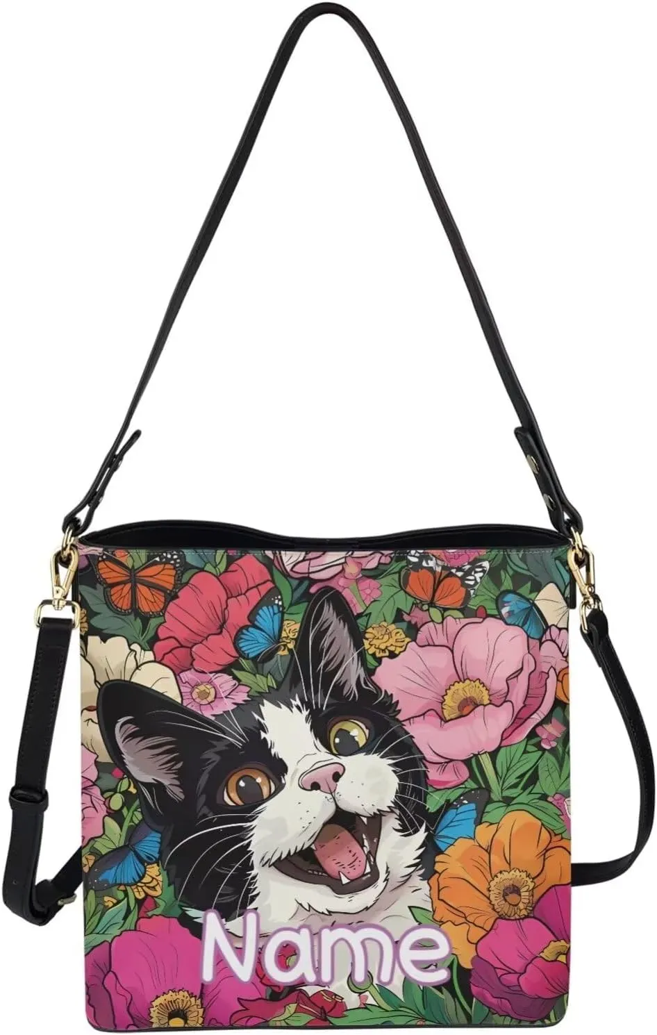 Tuoxiukan Custom Tote Handbags for Women with Photo Text Personalized Crossbody Handbags Ladies Bucket Bags Gifts