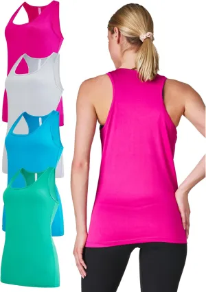 Ultra Performance Womens Athletic Workout Tank Tops 4 Pack Women's Running Shirts Casual Loose fit Gym Tanks for Women