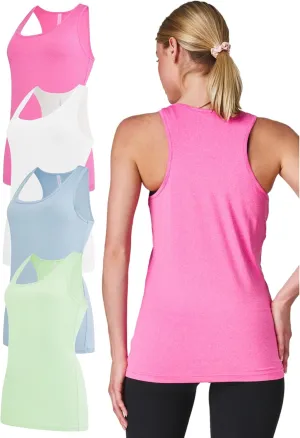 Ultra Performance Womens Athletic Workout Tank Tops 4 Pack Women's Running Shirts Casual Loose fit Gym Tanks for Women