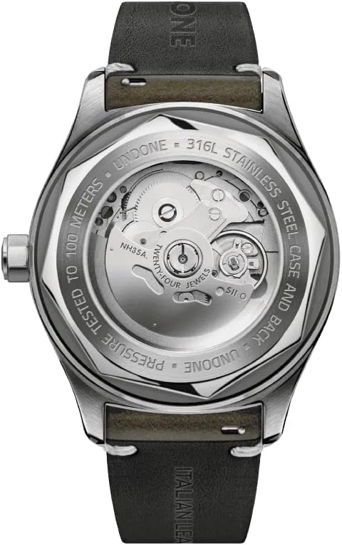 UNDONE Basecamp Classic ANC Cali Designs, 40mm Case Size, 100M Water Resistance Men's Automatic Wrist Watch, Leather/Nylon/Fabric