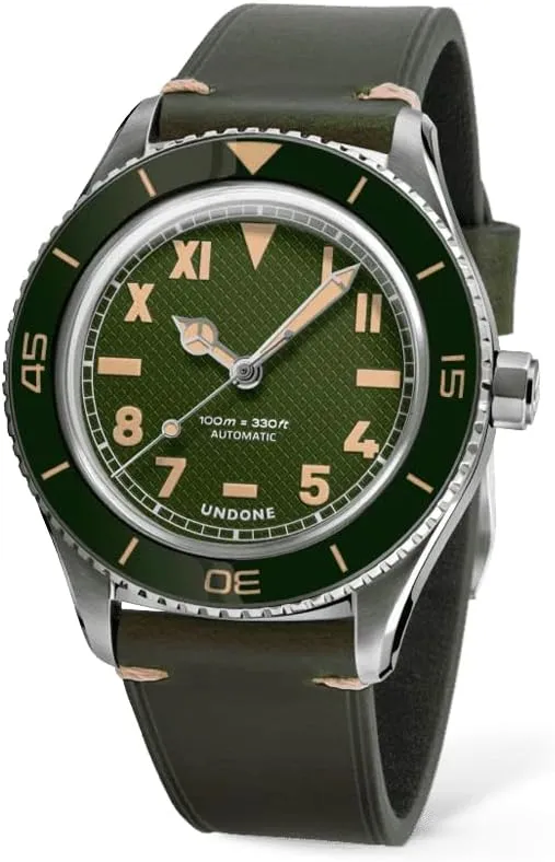 UNDONE Basecamp Classic ANC Cali Designs, 40mm Case Size, 100M Water Resistance Men's Automatic Wrist Watch, Leather/Nylon/Fabric