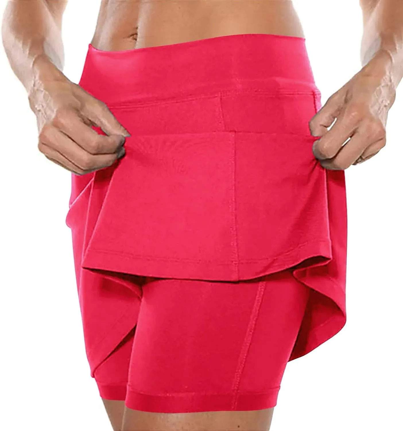 Versatile Skorts for Woman,Plus Size Skort for Curvy Women,Ladies Culottes,Womens Skorts with Pockets Tummy Control