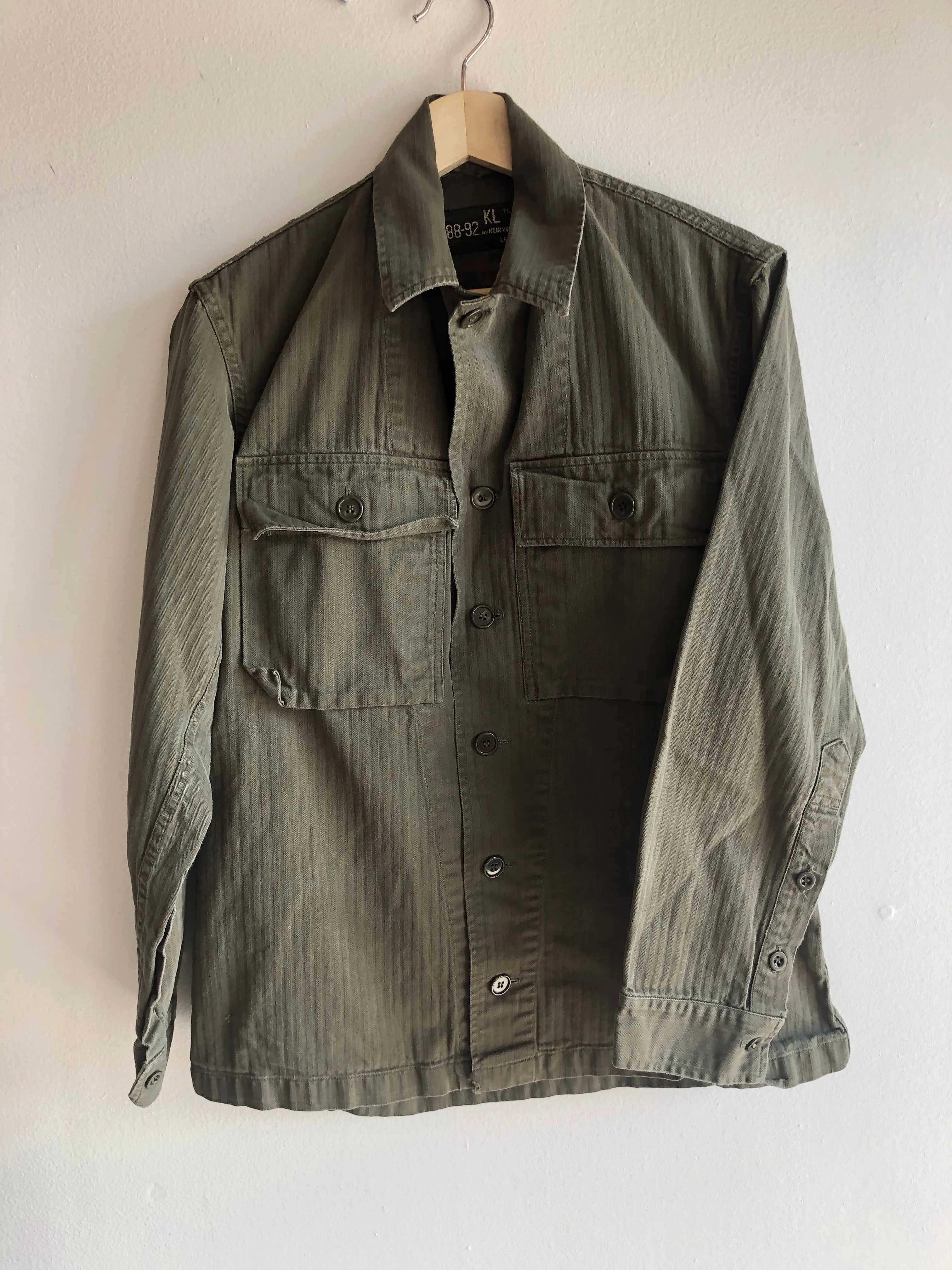 Vintage 1960s European Military HBT Button-Up Shirt