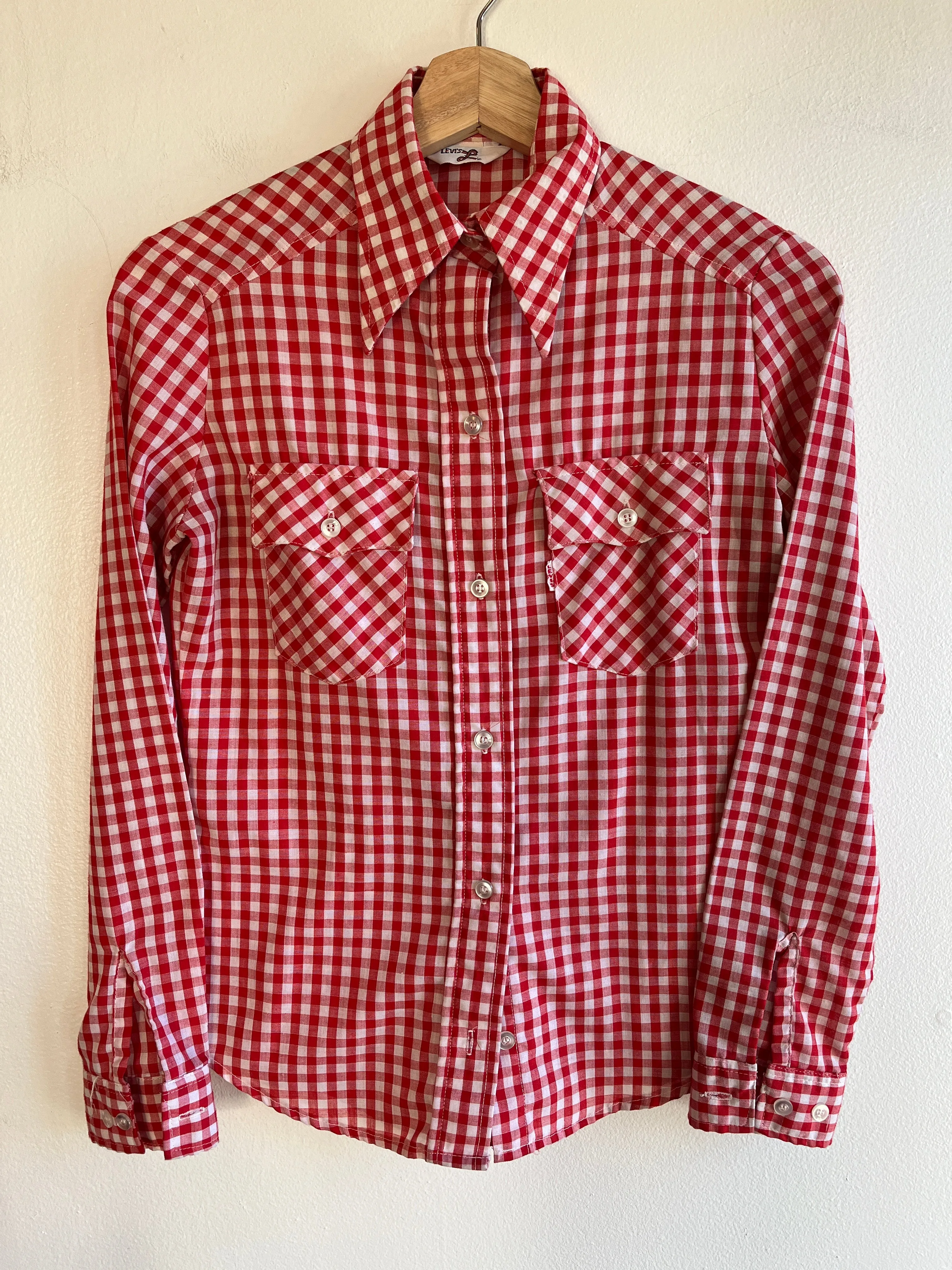 Vintage 1960s Levis Big E Gingham Button-Up Shirt