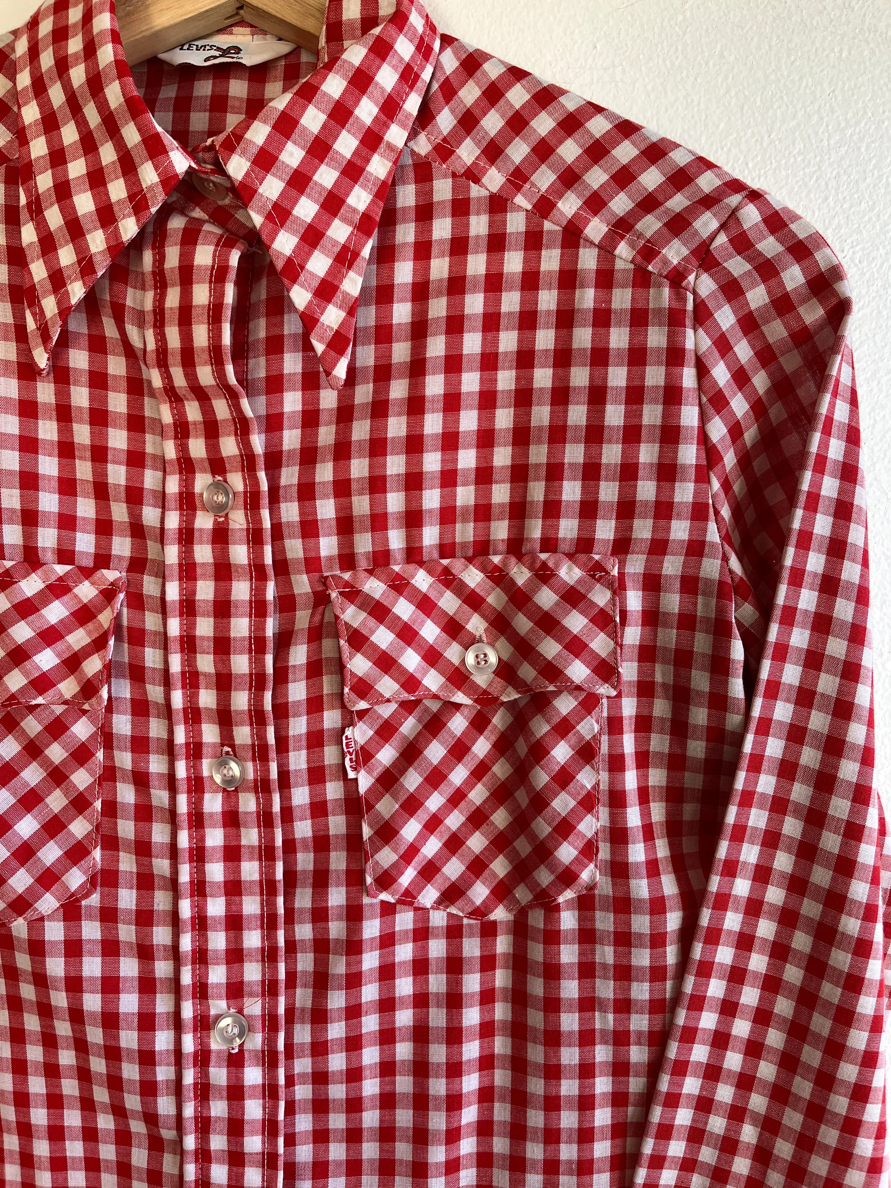 Vintage 1960s Levis Big E Gingham Button-Up Shirt