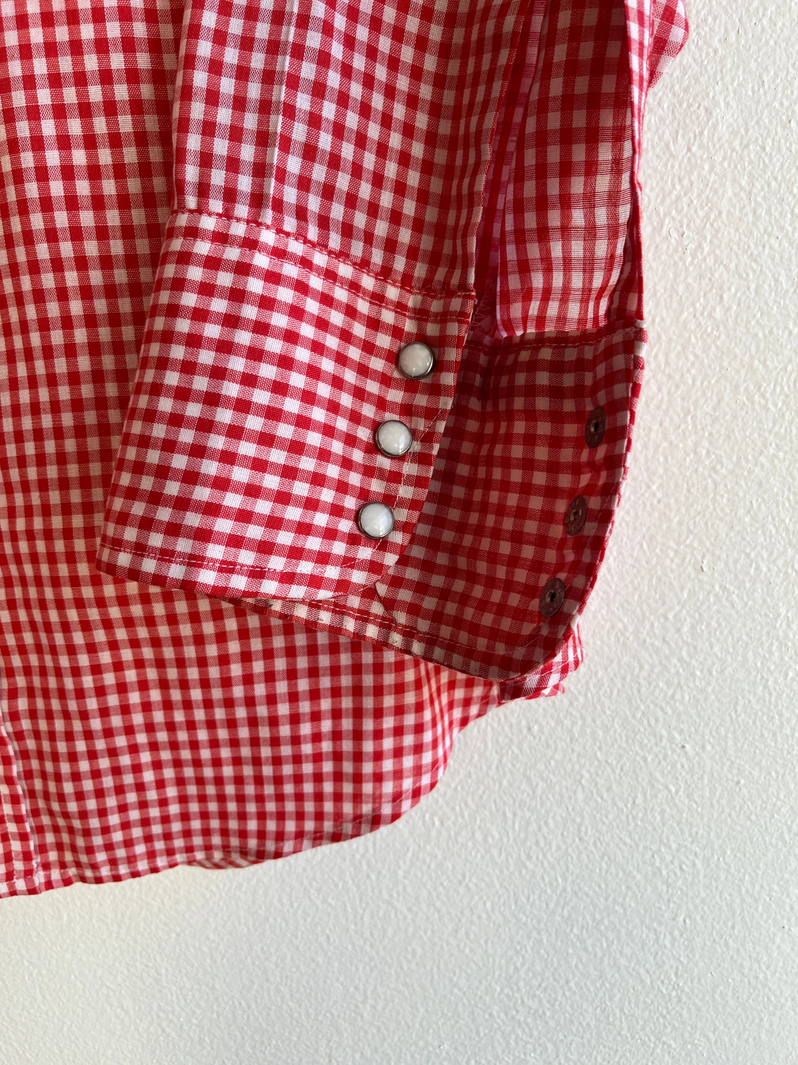 Vintage 1970/80s Levis Gingham Pearl Snap Button-Up Shirt