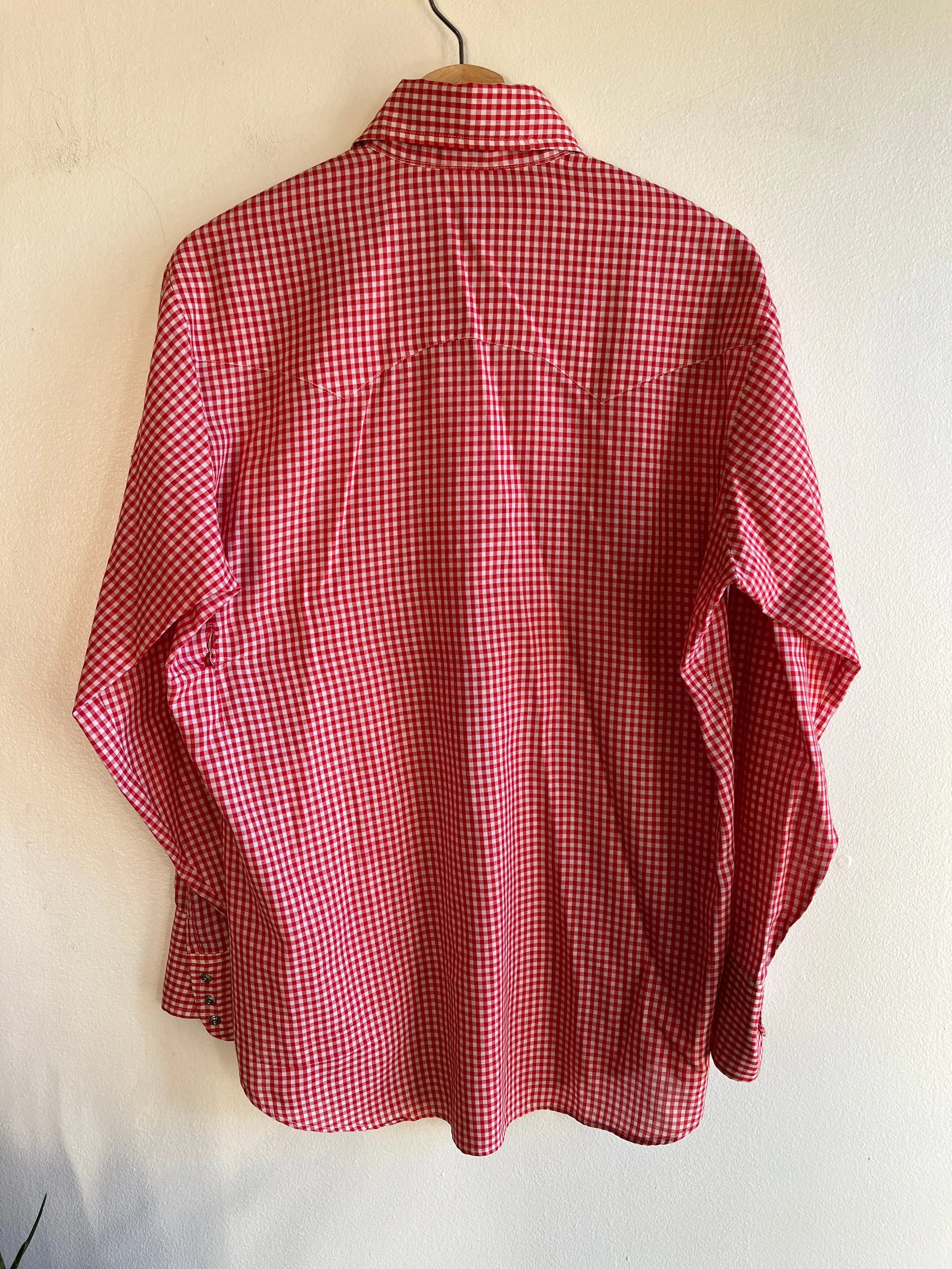 Vintage 1970/80s Levis Gingham Pearl Snap Button-Up Shirt