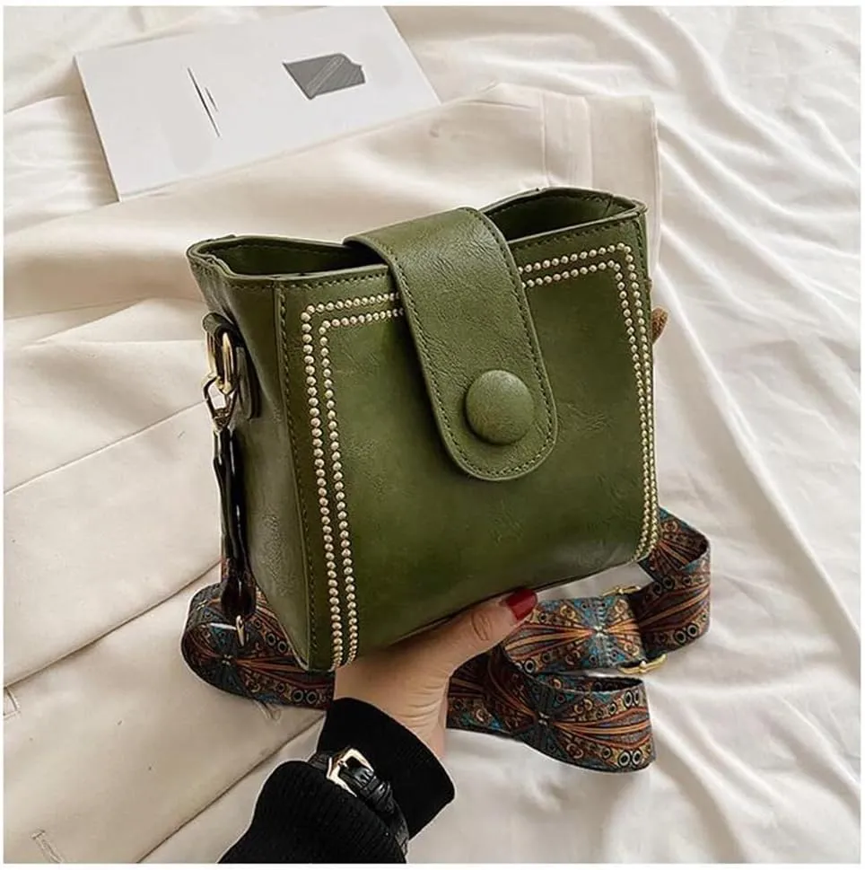 Vintage Simple PU Leather Bunny Bucket Ornaments Crossbody Bags for Women Luxury Designer Handbagt Lady Black Shoulder Bag