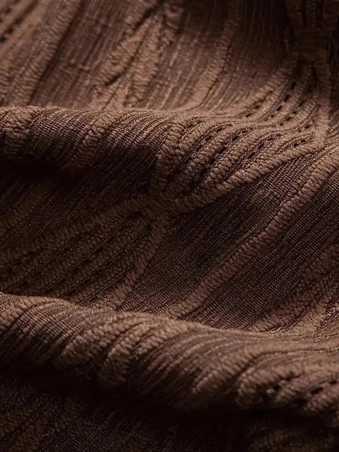 Waffle Texture Button-Up Shirt